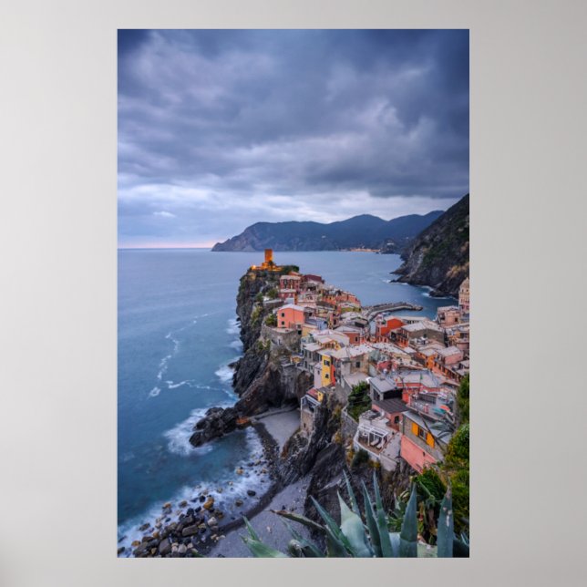 Just After Sunset | Vernazza, Cinque Terre, Italy Poster (Front)