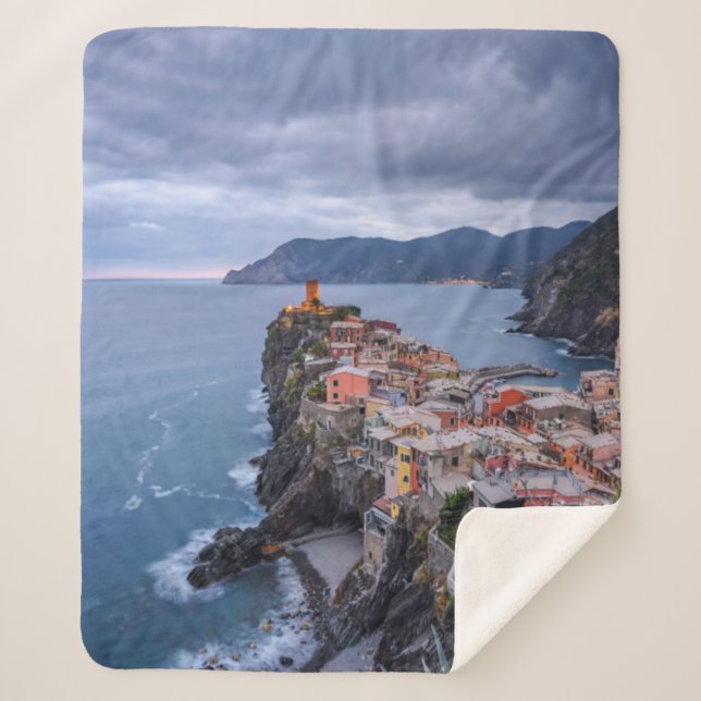 Just After Sunset | Vernazza, Cinque Terre, Italy Sherpa Blanket (Front)