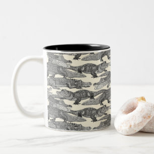 just alligators black Two-Tone coffee mug