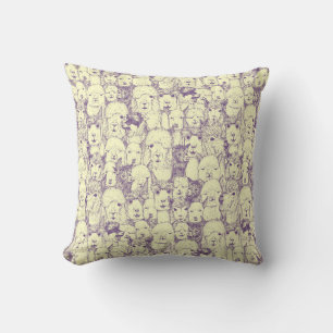 just alpacas purple cream cushion
