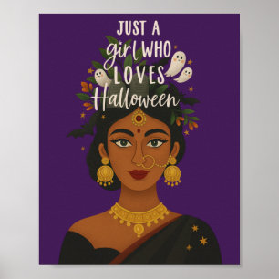 just an indian girl who loves halloween poster