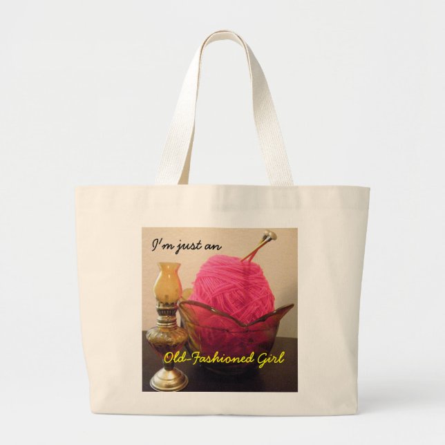 Just An Old Fashioned Girl Knitting Bag (Front)