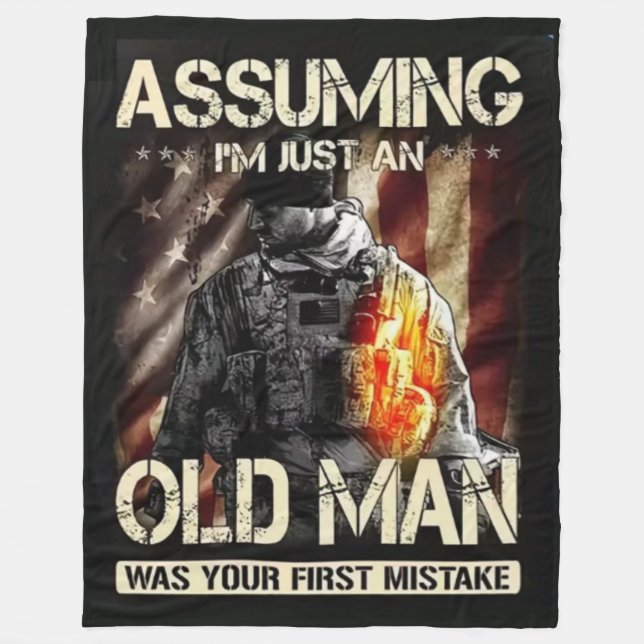 JUST AN OLD MAN FLEECE BLANKET (Front)