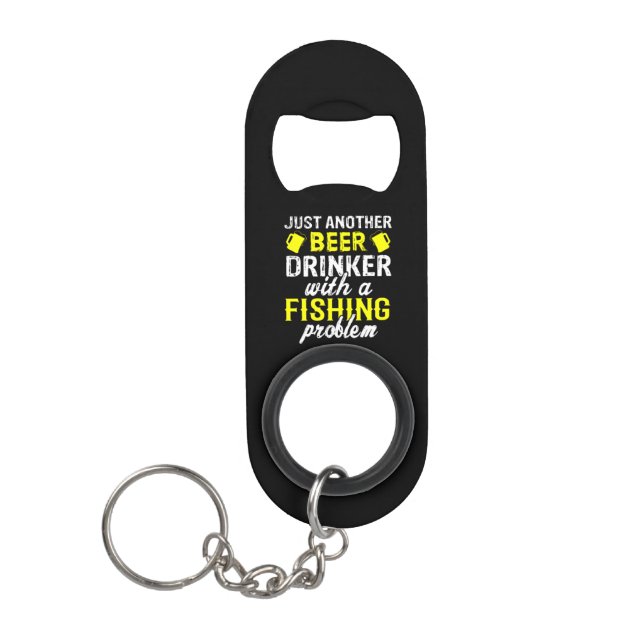 Just Another Beer Drinker Fishing Bottle Keychain (Front)