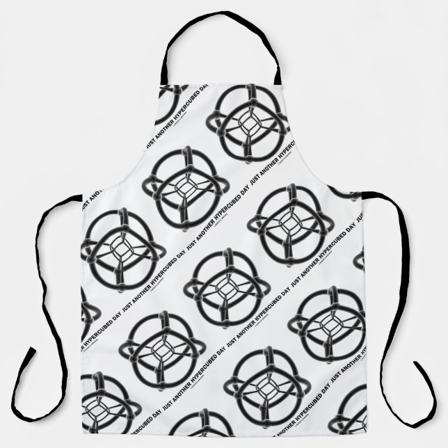 Just Another Hypercubed Day 4-D Polytope Humour Apron (Front)
