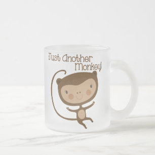 Just Another Monkey Frosted Glass Coffee Mug