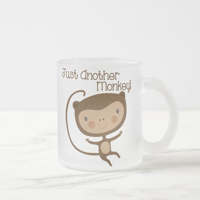 Just Another Monkey Frosted Glass Coffee Mug (Right)
