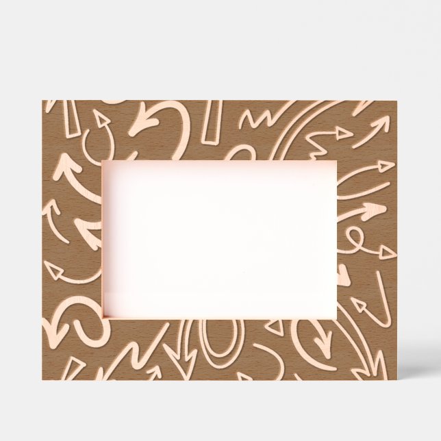 Just Arrows Etched Wooden Frame Engraved Frames (Front)