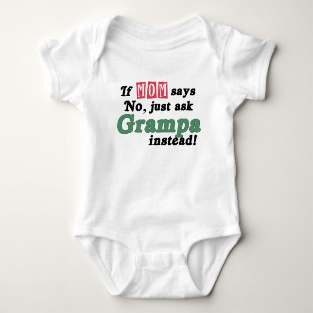 Just Ask Grampa Baby Bodysuit (Front)