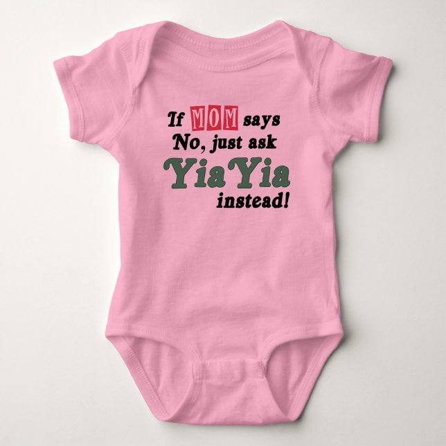 Just Ask YiaYia Baby Bodysuit (Front)