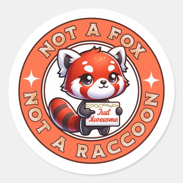 Just Awesome Red Panda  Classic Round Sticker (Front)