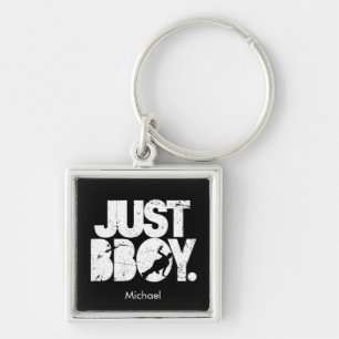 Just Bboy - White Distressed Key Ring
