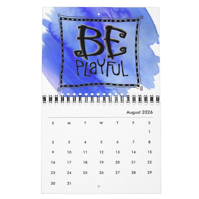 "Just Be" Art Calendar two-page wire-bound (Aug 2026)