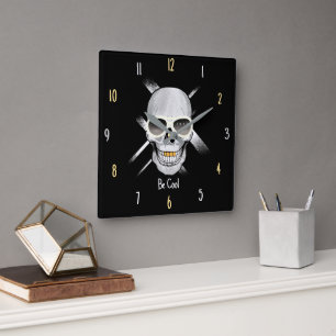 Just Be Cool Skull Wall Clock