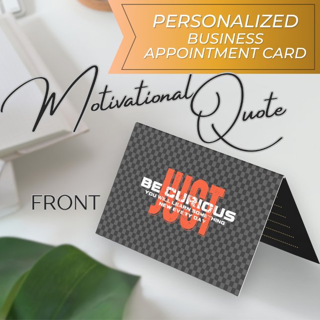 "Just Be Curious" Positive Vibes Appointment Card (Creator Uploaded)