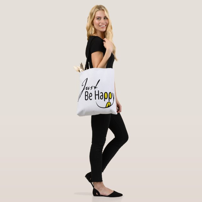 Just Be Happy Tote Bag (On Model)