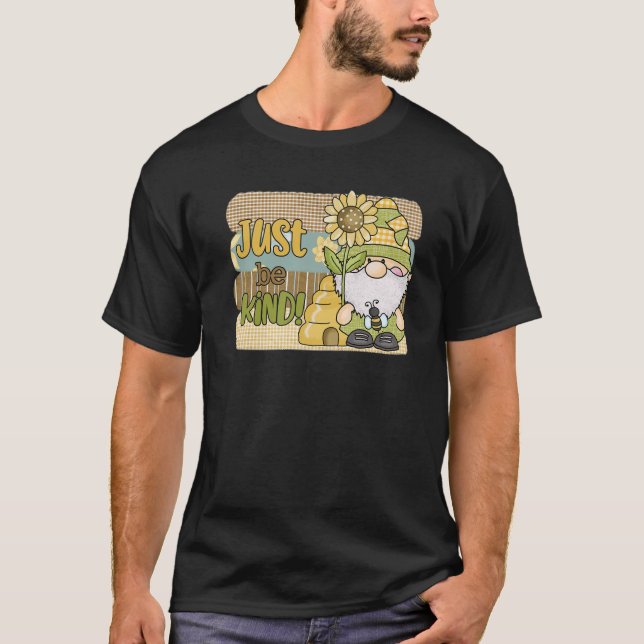 Just Be Kind Bee Gnome Spring Summer Easter Men Wo T-Shirt (Front)