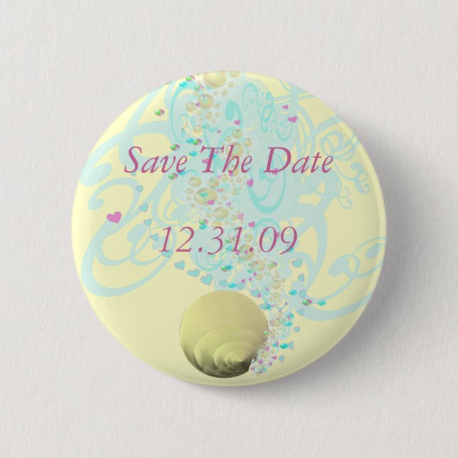 Just Beachy Wedding 6 Cm Round Badge (Front)
