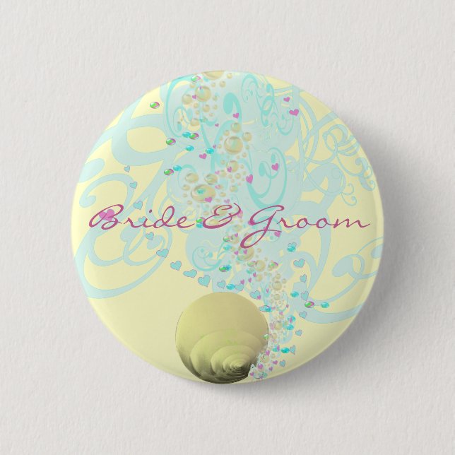 Just Beachy Wedding 6 Cm Round Badge (Front)