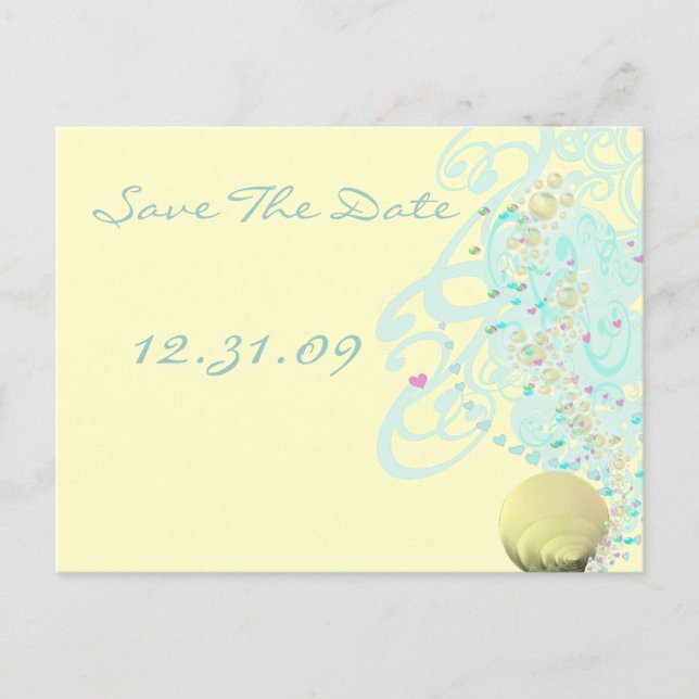Just Beachy Wedding Announcement Postcard (Front)