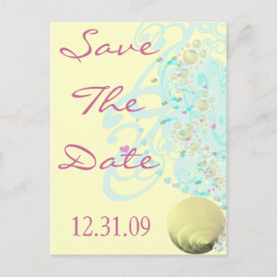 Just Beachy Wedding Announcement Postcard