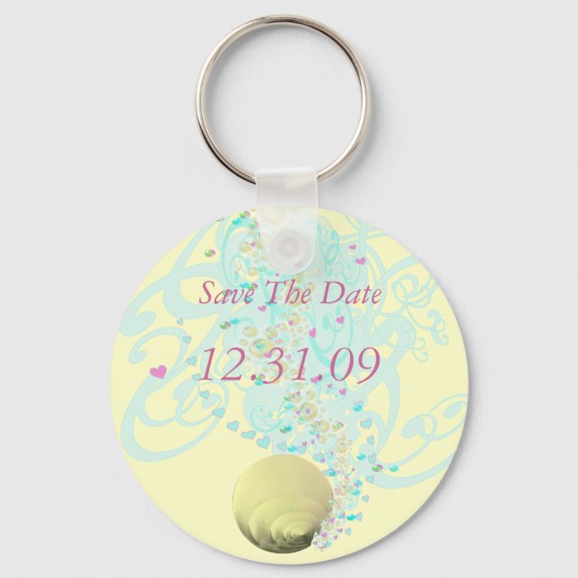 Just Beachy Wedding Key Ring (Front)