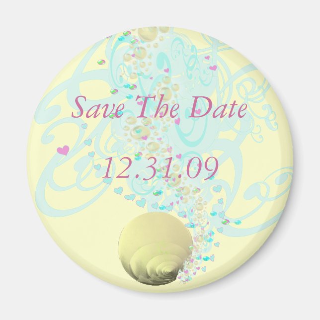 Just Beachy Wedding Magnet (Front)