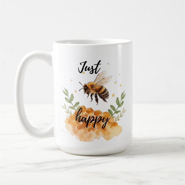 Just Bee Happy  Coffee Mug (Left)