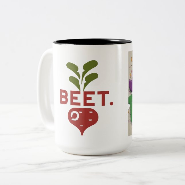 Just Beet It Two-Tone Coffee Mug (Front Left)