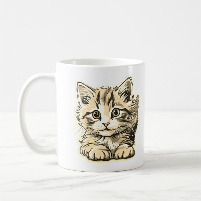 Just being adorable little kitten coffee mug (Left)