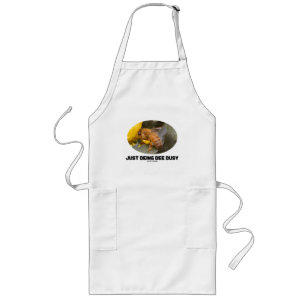 Just Being Bee Busy (Bee On Yellow Flower) Long Apron