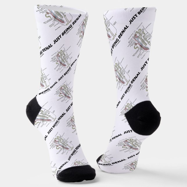 Just Being Renal Kidney Nephron Anatomy Humour Socks (Angled)