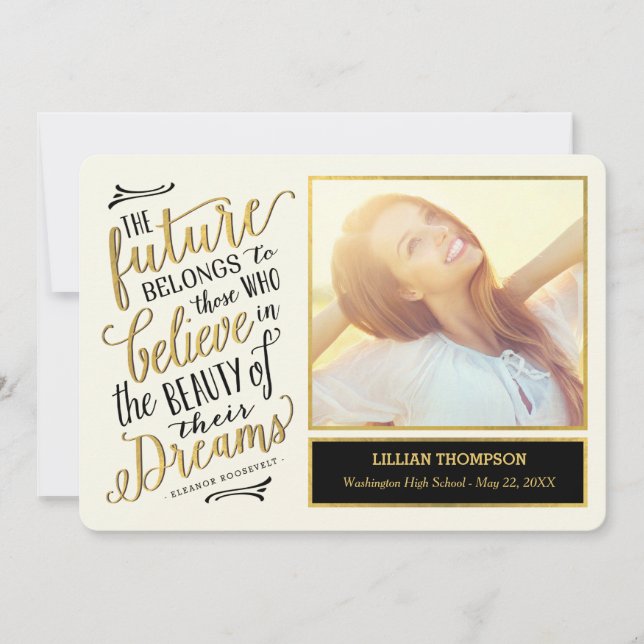 Just Believe EDITABLE COLOR Graduation Card (Front)