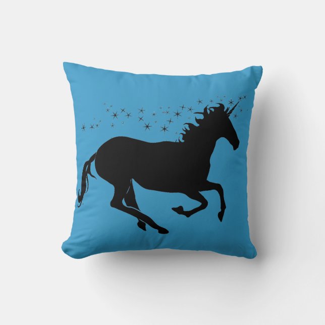 Just Believe Silhouette Unicorn Cushion (Front)