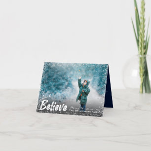 Just Believe   Snow Merry Christmas Holiday Card