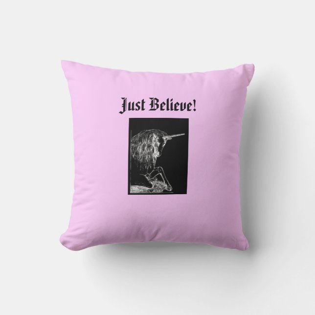 Just Believe Unicorn Cushion (Front)
