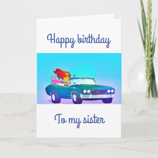 JUST "BETWEEN US SISTERS" FUN BIRTHDAY CARD (Front)