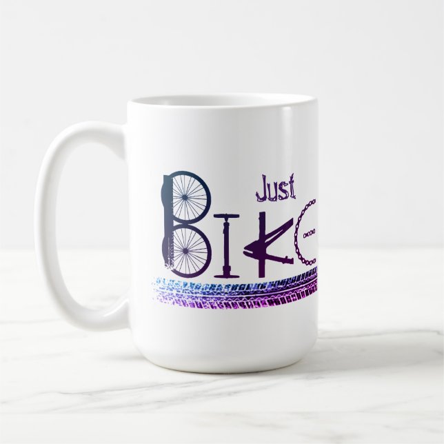 "Just Bike" Graffiti from Bike Parts & Tire Tracks Coffee Mug (Left)