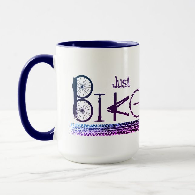 "Just Bike" Graffiti from Bike Parts & Tire Tracks Mug (Left)