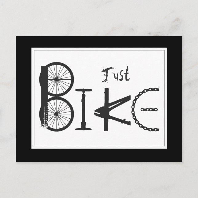 "Just Bike" Graffiti from Bike Parts & Tire Tracks Postcard (Front)