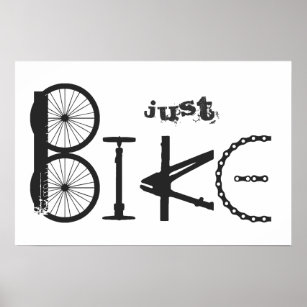 "Just Bike" Graffiti from Bike Parts & Tire Tracks Poster