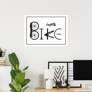 "Just Bike" Graffiti from Bike Parts & Tire Tracks Poster