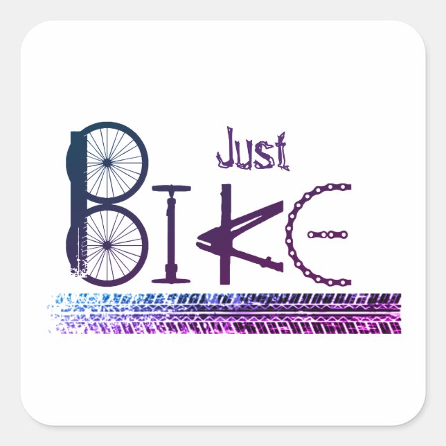 "Just Bike" Graffiti from Bike Parts & Tire Tracks Square Sticker (Front)
