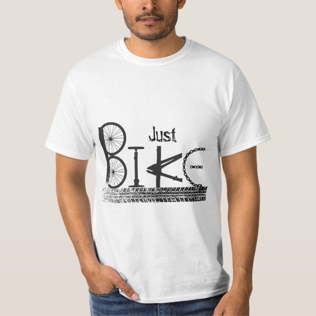 "Just Bike" Graffiti from Bike Parts & Tire Tracks T-Shirt (Front)