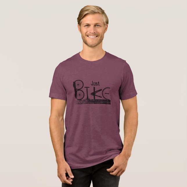 "Just Bike" Graffiti from Bike Parts & Tire Tracks Tri-Blend Shirt (Front Full)