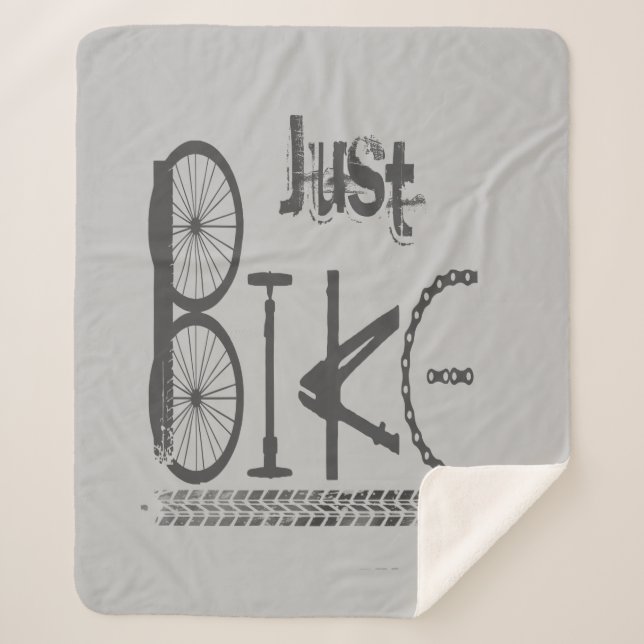 Just Bike Motivational Words from Bike Parts Sherpa Blanket (Front)