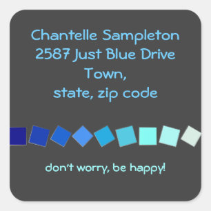 just blue! square sticker
