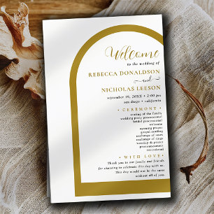Just Boho Arch Script Text Wedding Program