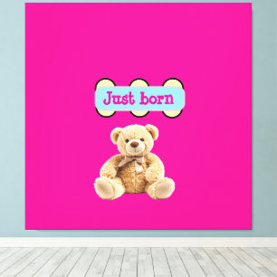 Just Born Teddy Bear Design Canvas Print