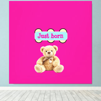 Just Born Teddy Bear Design Canvas Print
